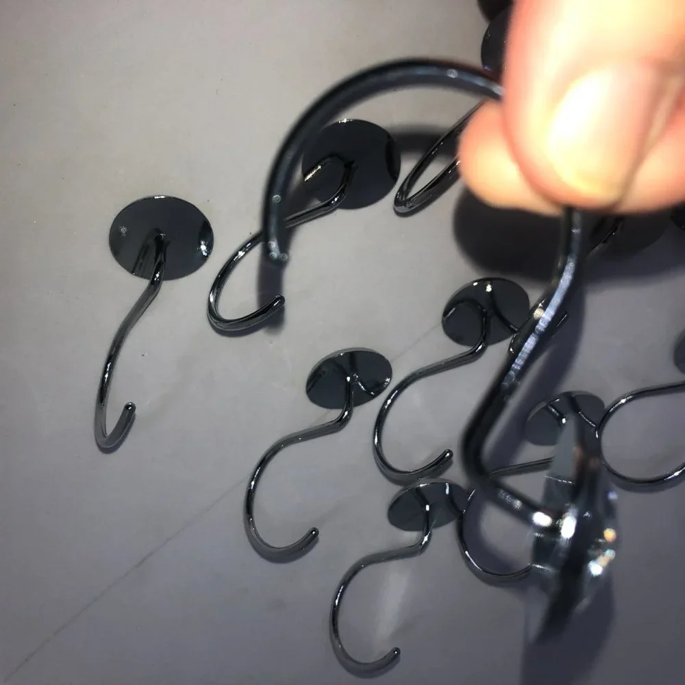 Clear‎ Jewel on Silver-tone 12PC Shower Hook Set